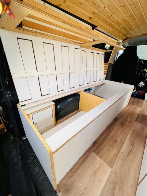 Insulated Volkswagen T6 camper with LED lighting and premium finishes