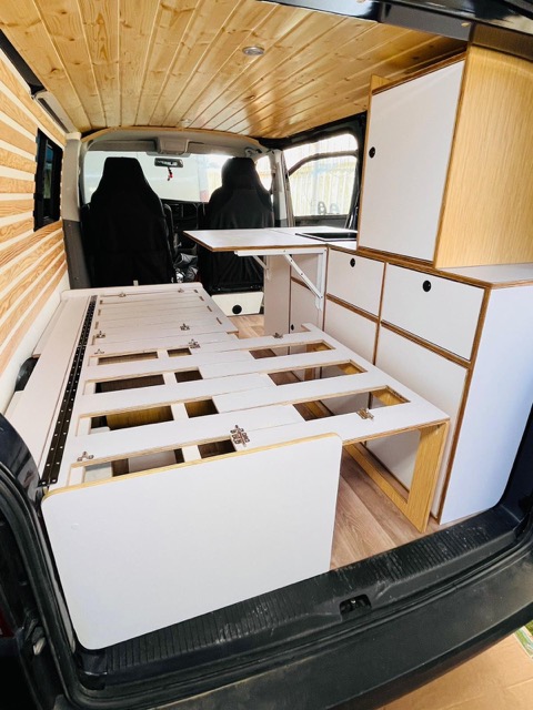 Off grid Volkswagen T6 camper build with solar panels and battery system