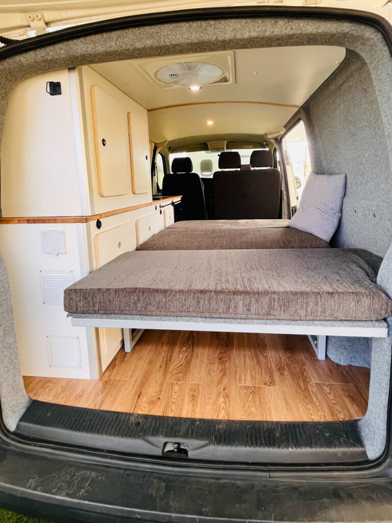 Handmade camper van furniture with HPL poplar plywood
